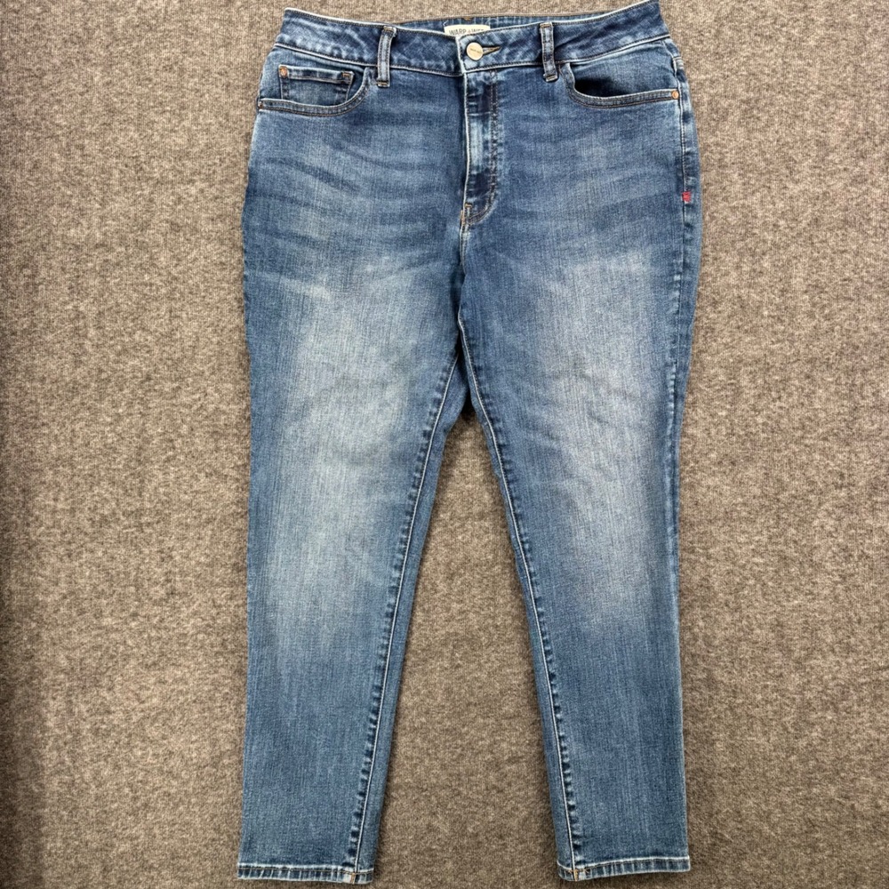 Warp + Weft JFK New York City Skinny Jeans Medium Wash Blue 31x27 High Rise